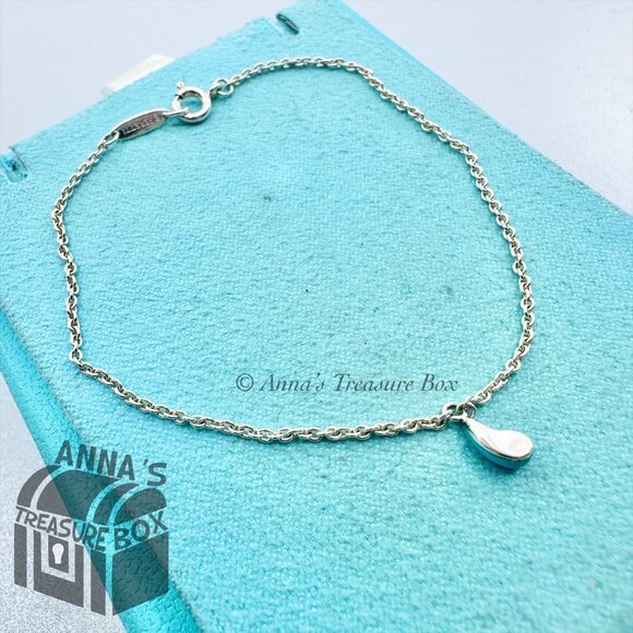 Tiffany & Co. 925 Silver Elsa Peretti 3 Teardrop Charm 7.25  Tiffany & Co. 925 Silver Peretti Blue Turquoise Teardrop 7\
